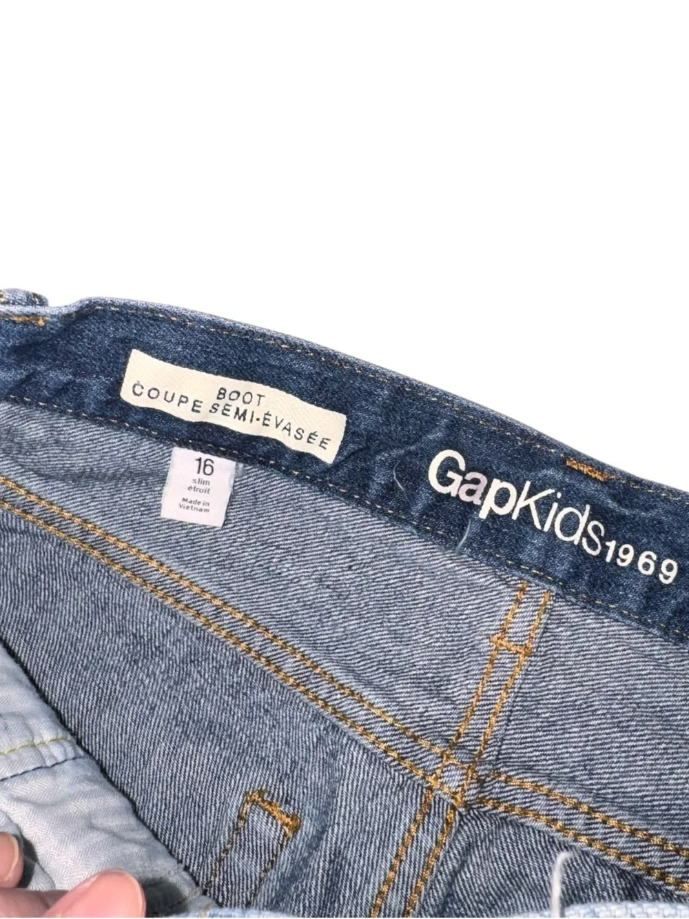Gap Kids Girl's Size 16 Denim Bootcut Jeans Boot Coupe Semi-Evasee Slim Fit Blue